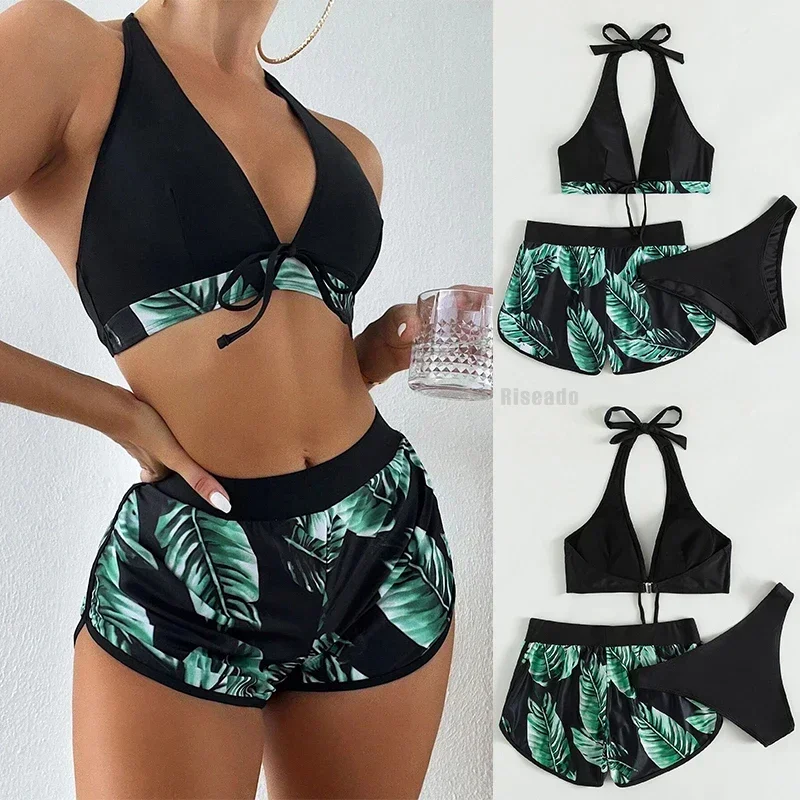 Women Sexy Beach Bikinis Three Pieces Bikini Set High Waist Swimsuit Swimwear Leaf Print Bathing Suit Women Beachwear Bath Suit
Women Sexy Beach Bikinis Three Pieces Bikini Set High Waist Swimsuit Swimwear Leaf Print Bathing Suit Women Beachwear Bath Suit