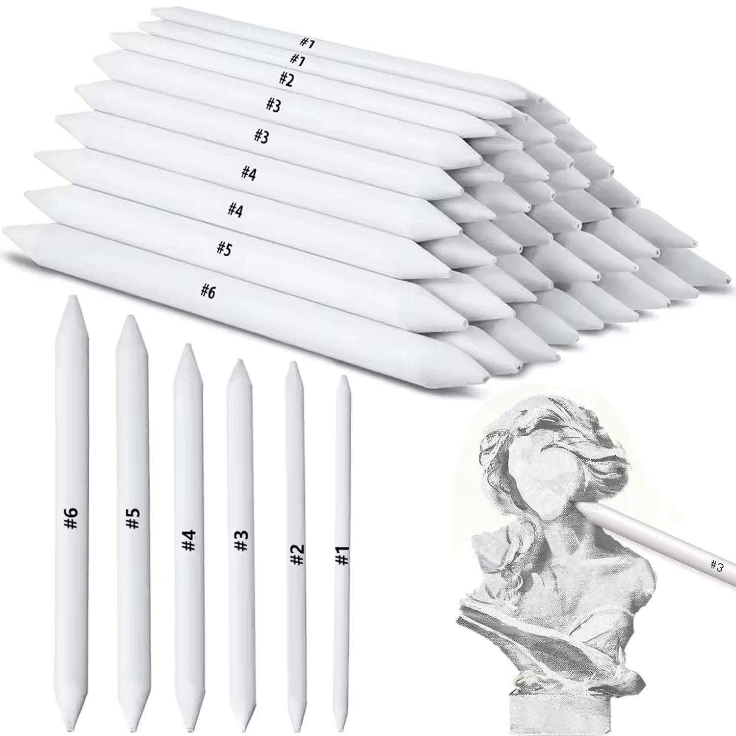 Professional Art Blending Stumps Paper Tools for Sketch Shading, Drawing Supplies for Pencil Marker, Student Artist Use, 6/48PCS
Professional Art Blending Stumps Paper Tools for Sketch Shading, Drawing Supplies for Pencil Marker, Student Artist Use, 6/48PCS