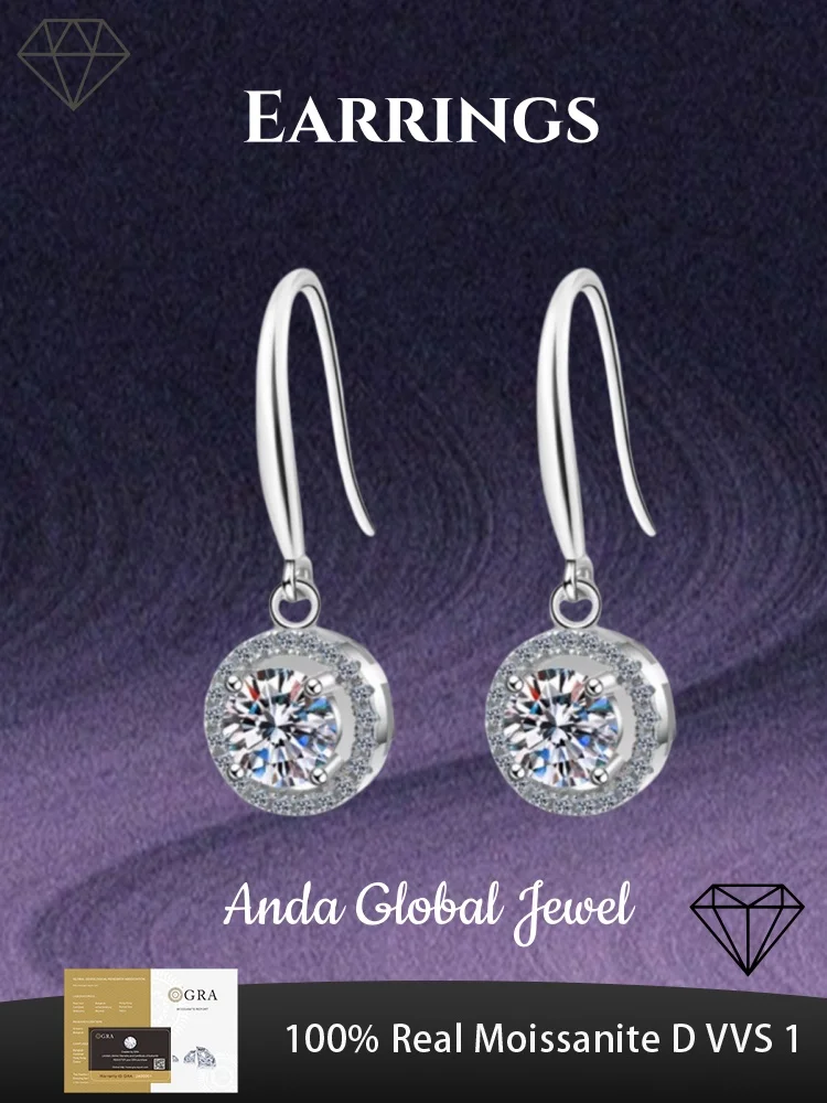 GRA Moissanite 925 Sterling Silver Women's Earrings Are Noble Generous Romantic and Luxurious Suitable for Daily Wear
GRA Moissanite 925 Sterling Silver Women's Earrings Are Noble Generous Romantic and Luxurious Suitable for Daily Wear