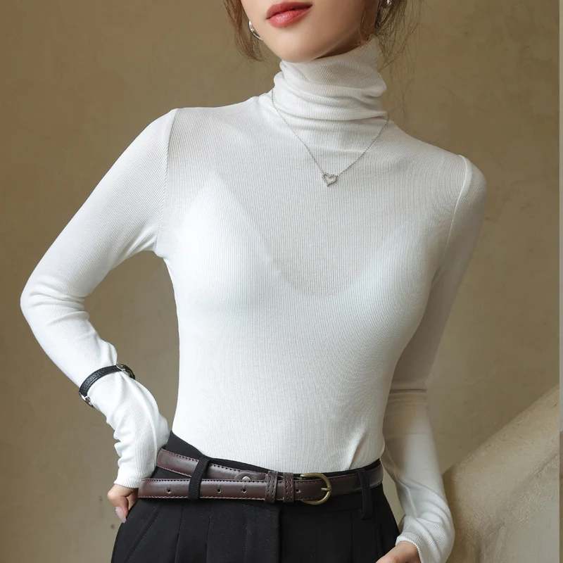 Solid Color Basic Turtleneck Sweater Women Elegant Slim Elastic Long Sleeve Knitted Pullover Ladies Korean Soft Sweaters Tops
Solid Color Basic Turtleneck Sweater Women Elegant Slim Elastic Long Sleeve Knitted Pullover Ladies Korean Soft Sweaters Tops