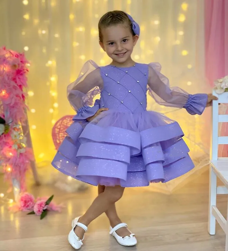 Puffy Baby Girl Dress Lilac Baby Dress Full Sleeve Flower Girl Dresses Bow Cute Kid's Child Birthday Gown First Communion Dress
Puffy Baby Girl Dress Lilac Baby Dress Full Sleeve Flower Girl Dresses Bow Cute Kid's Child Birthday Gown First Communion Dress