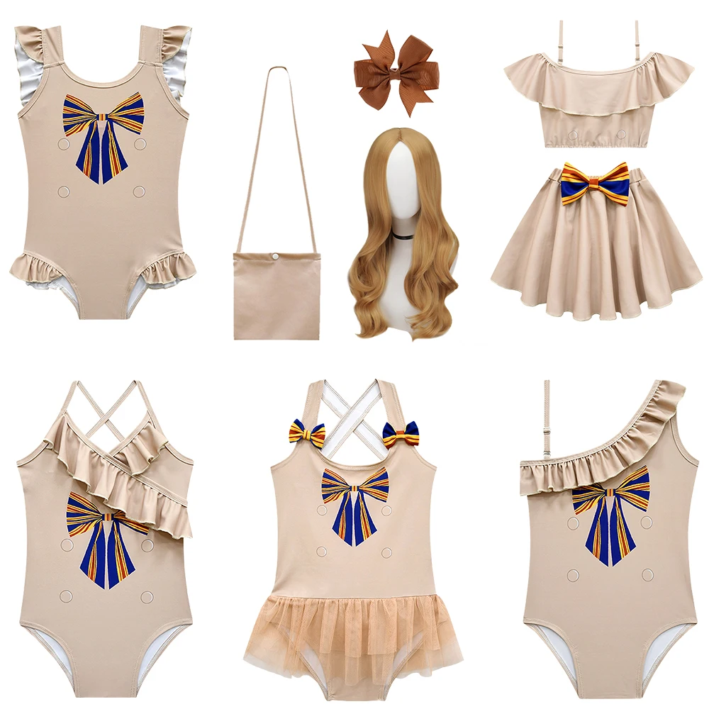Summer Girls M3GAN Swimsuit Khaki Big Bow Bikini School Uniform Swimwear AI Doll Robots Clothing Beach Outfits Megan Costume
Summer Girls M3GAN Swimsuit Khaki Big Bow Bikini School Uniform Swimwear AI Doll Robots Clothing Beach Outfits Megan Costume