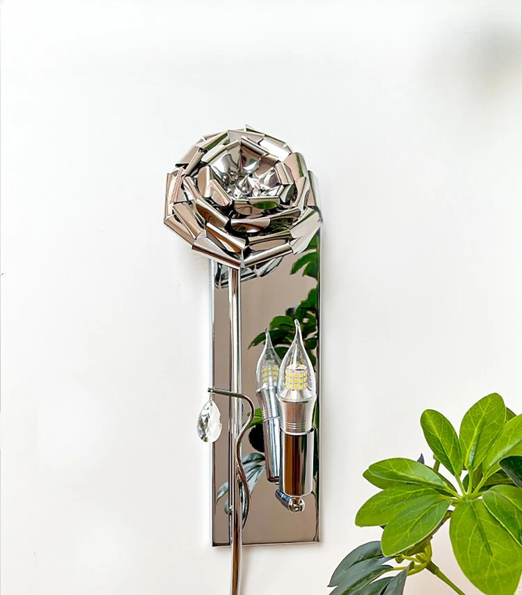 Rose French designer living room wall lamp decoration medieval light luxury Italian bedroom bedside lamp
Rose French designer living room wall lamp decoration medieval light luxury Italian bedroom bedside lamp