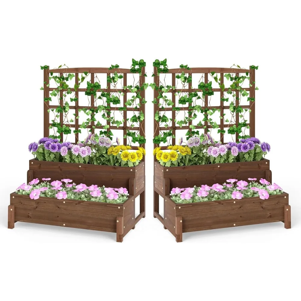 Byroce Raised Garden Bed Outdoor, Garden Planter Box with Lattice Trellis, Legs & Drainage Hole, 2-Tier Standing Elevated Plante
Byroce Raised Garden Bed Outdoor, Garden Planter Box with Lattice Trellis, Legs & Drainage Hole, 2-Tier Standing Elevated Plante