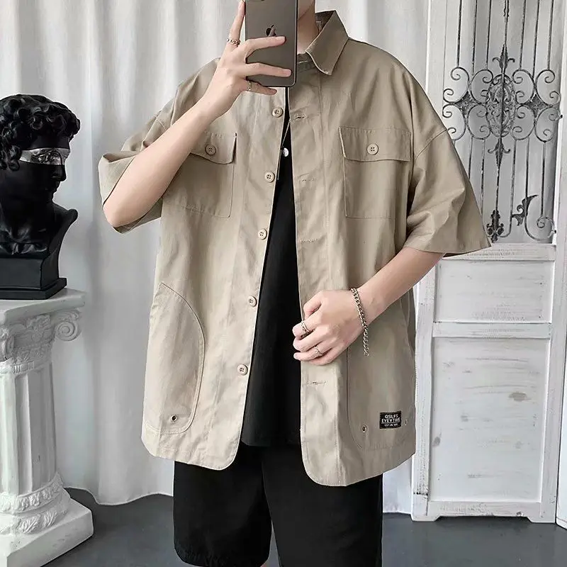 Summer Short-sleeved Shirt for Boys Loose and Fashionable Work Clothes Cardigan Versatile Top
Summer Short-sleeved Shirt for Boys Loose and Fashionable Work Clothes Cardigan Versatile Top