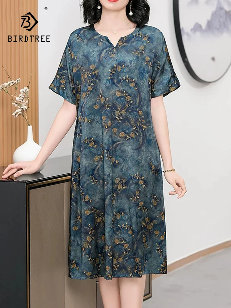 Элегантное женское платье BirdTree из 90% шелка и 10% спандекса, с коротким рукавом и принтом, свободного кроя, для мам, класса люкс, Весна 2026 D63141CC
Элегантное женское платье BirdTree из 90% шелка и 10% спандекса, с коротким рукавом и принтом, свободного кроя, для мам, класса люкс, Весна 2026 D63141CC