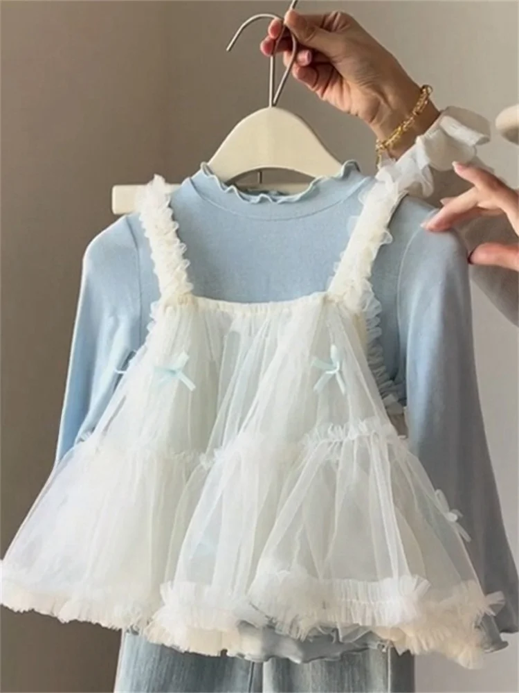 Girls Sweet Faionable Two-Piece Set Korean Sle Me Base irt Spring Autumn New Arrival Long Sve Color Silk Top
Girls Sweet Faionable Two-Piece Set Korean Sle Me Base irt Spring Autumn New Arrival Long Sve Color Silk Top