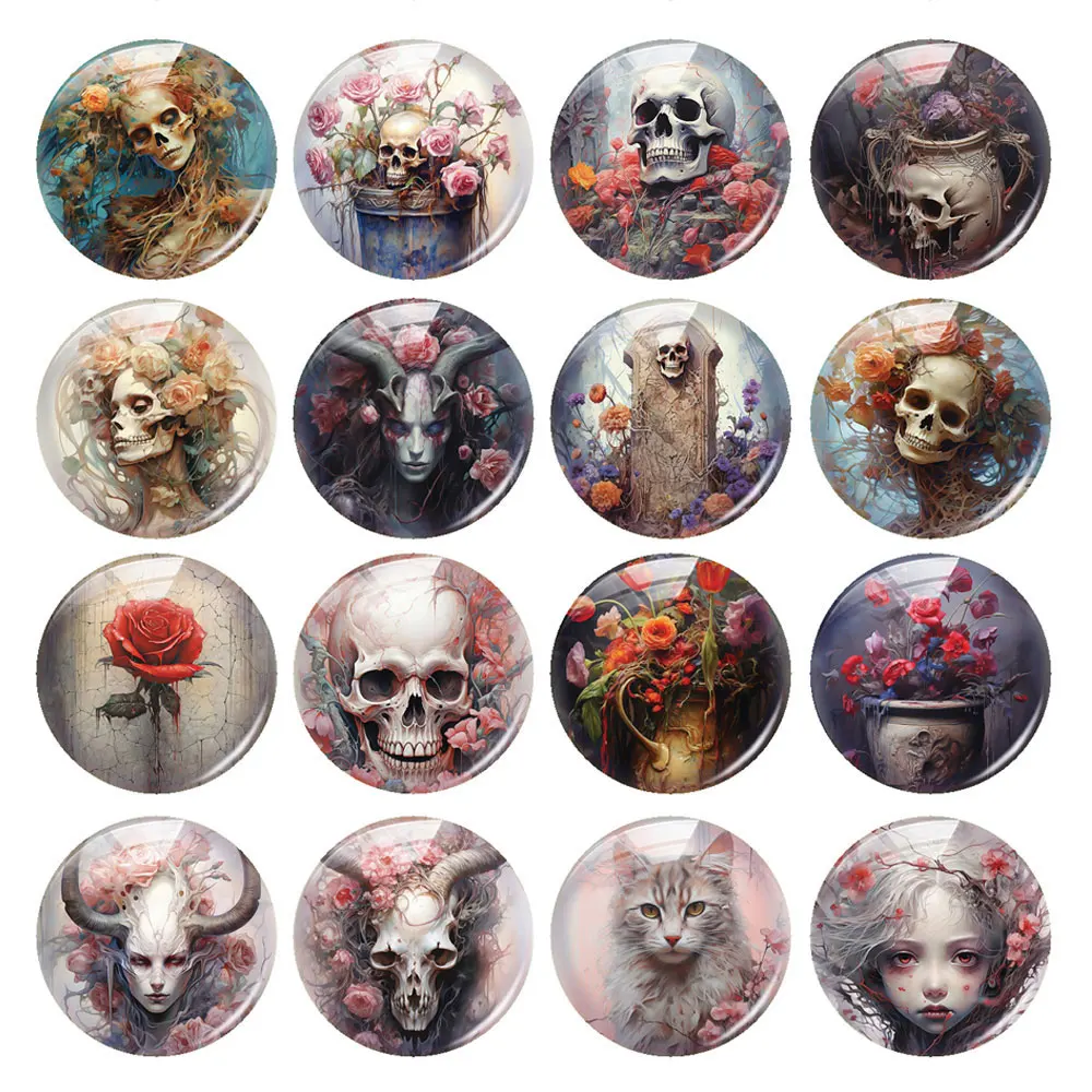 Halloween Dark Style Gothic Skull Head Gril Flower Glass Cabochon Charms Flatback Demo Flat Back Cameo For Diy Jewelry Making
Halloween Dark Style Gothic Skull Head Gril Flower Glass Cabochon Charms Flatback Demo Flat Back Cameo For Diy Jewelry Making
