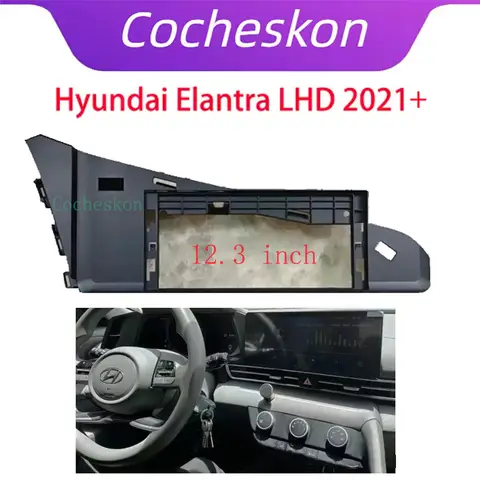 12.3 Inch Car Radio Fascias Dashboard Frame ABS PC Installation Gps Mp5 Multimedia Player for Hyundai Elantra
