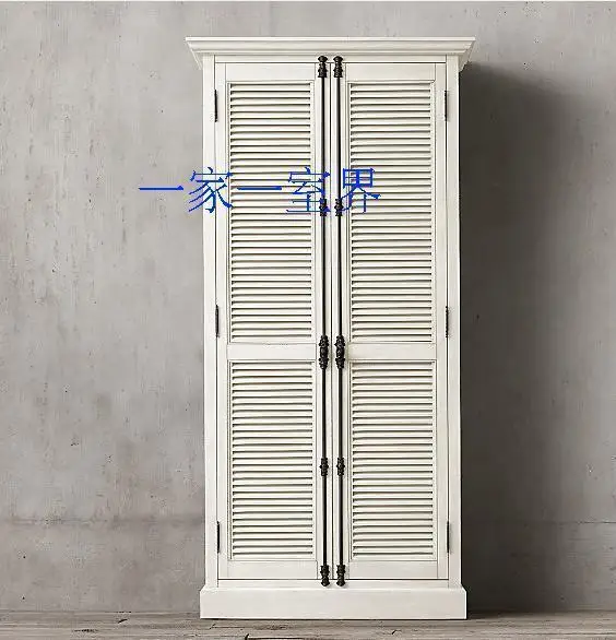American country retro solid wood shutter door wardrobe, wardrobe French old solid wood two-door wardrobe
American country retro solid wood shutter door wardrobe, wardrobe French old solid wood two-door wardrobe