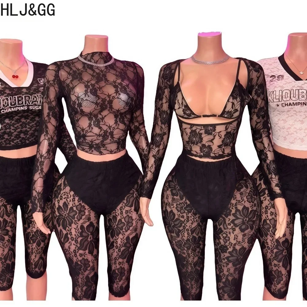 HLJ&GG Y2K Sexy Lace See Through Two Piece Set Woman Letter Print Long Sleeve Crop Top And Shorts Suits fashion 2pcs Streetwear
HLJ&GG Y2K Sexy Lace See Through Two Piece Set Woman Letter Print Long Sleeve Crop Top And Shorts Suits fashion 2pcs Streetwear