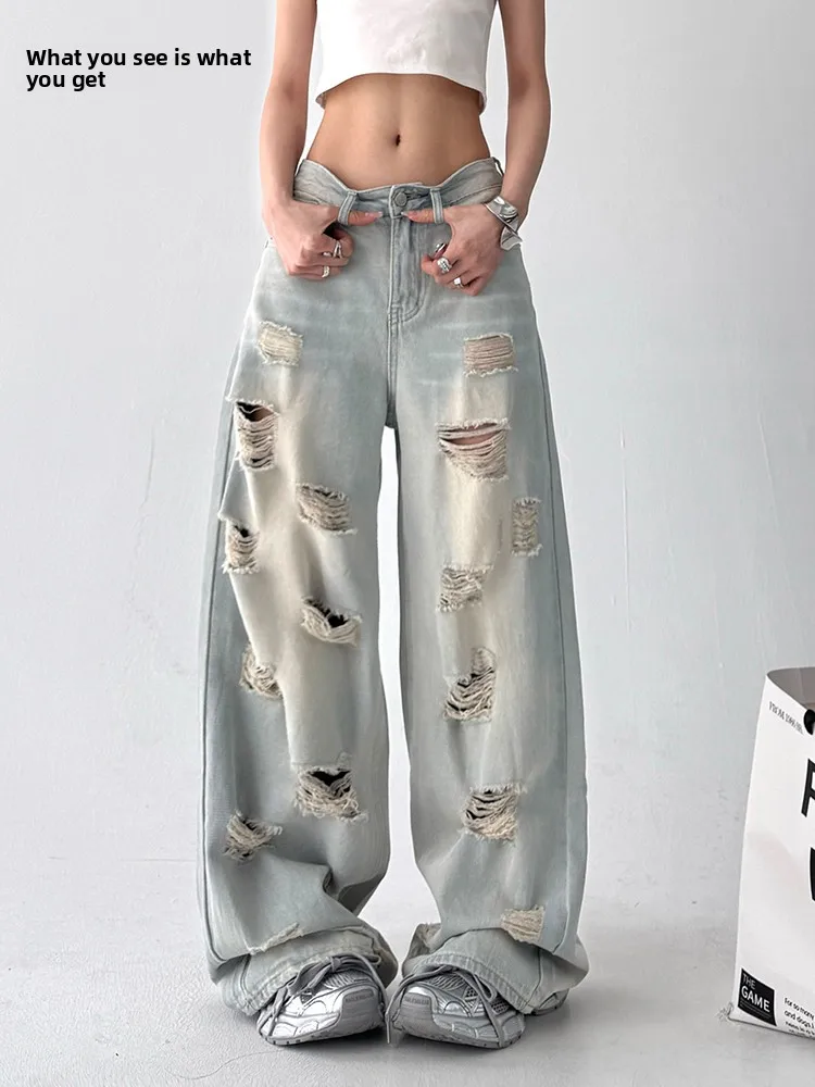 American Sle High Waist Straight Leg Denim Jeans Women's Faionable Summer New Loose Wide Leg Pants Cotton Elastic Denim
American Sle High Waist Straight Leg Denim Jeans Women's Faionable Summer New Loose Wide Leg Pants Cotton Elastic Denim
