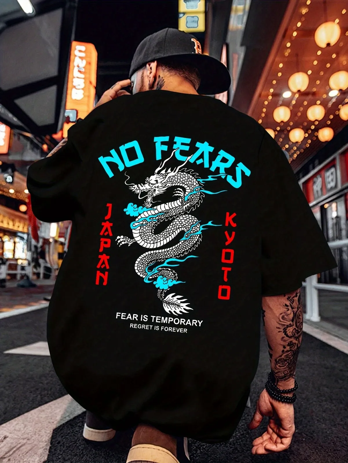 Japanese Dragon Bold Print Tee - Urban Streetwear Back Design
Japanese Dragon Bold Print Tee - Urban Streetwear Back Design