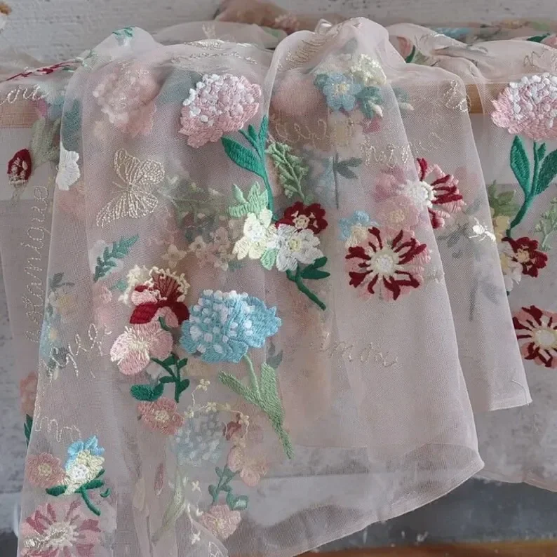 3 colors Light blue flower butterfly embroidery lace fabric soft Tulle fabric for Wedding Dress Birthday Dress Bridal Dress
3 colors Light blue flower butterfly embroidery lace fabric soft Tulle fabric for Wedding Dress Birthday Dress Bridal Dress