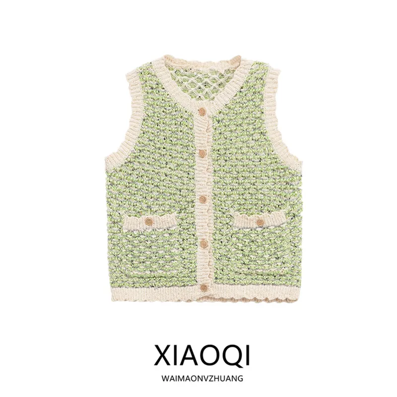 Новинка лета 2024, женский вязаный круглый жилет с круглым вырезом, 39904, модный жилет для поездок на работу, с одной пуговицей
Новинка лета 2024, женский вязаный круглый жилет с круглым вырезом, 39904, модный жилет для поездок на работу, с одной пуговицей