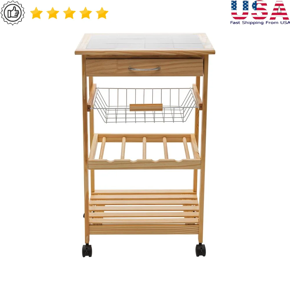Rolling Kitchen Storage Cart with Ceramic Top Pull Out Drawer Wine Rack Metal Wire Basket Rolling Shelves Portable Indoor Use
Rolling Kitchen Storage Cart with Ceramic Top Pull Out Drawer Wine Rack Metal Wire Basket Rolling Shelves Portable Indoor Use