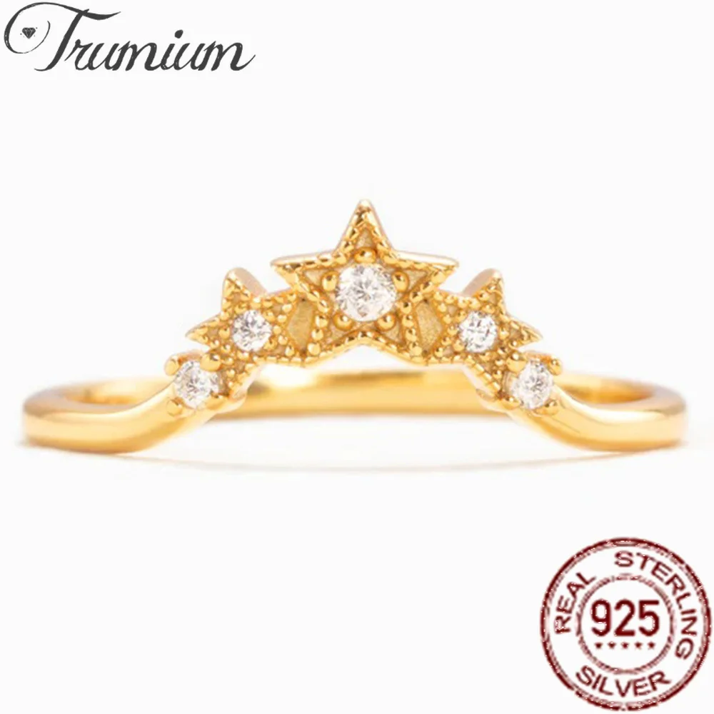 Trumium Real 925 Sterling Silver Fancy Star Crown Women's Ring Cubic Zirconia V Rings for Bride Wedding Party Statement Jewelry
Trumium Real 925 Sterling Silver Fancy Star Crown Women's Ring Cubic Zirconia V Rings for Bride Wedding Party Statement Jewelry