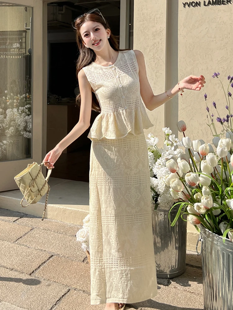 Женская одежда Вязаный свитер Повседневная одежда Жилет Майка Однобортные топы Рубашка Блузка А-силуэта Длинная юбка Mujer Комплект из 2 предметов Лето
Женская одежда Вязаный свитер Повседневная одежда Жилет Майка Однобортные топы Рубашка Блузка А-силуэта Длинная юбка Mujer Комплект из 2 предметов Лето