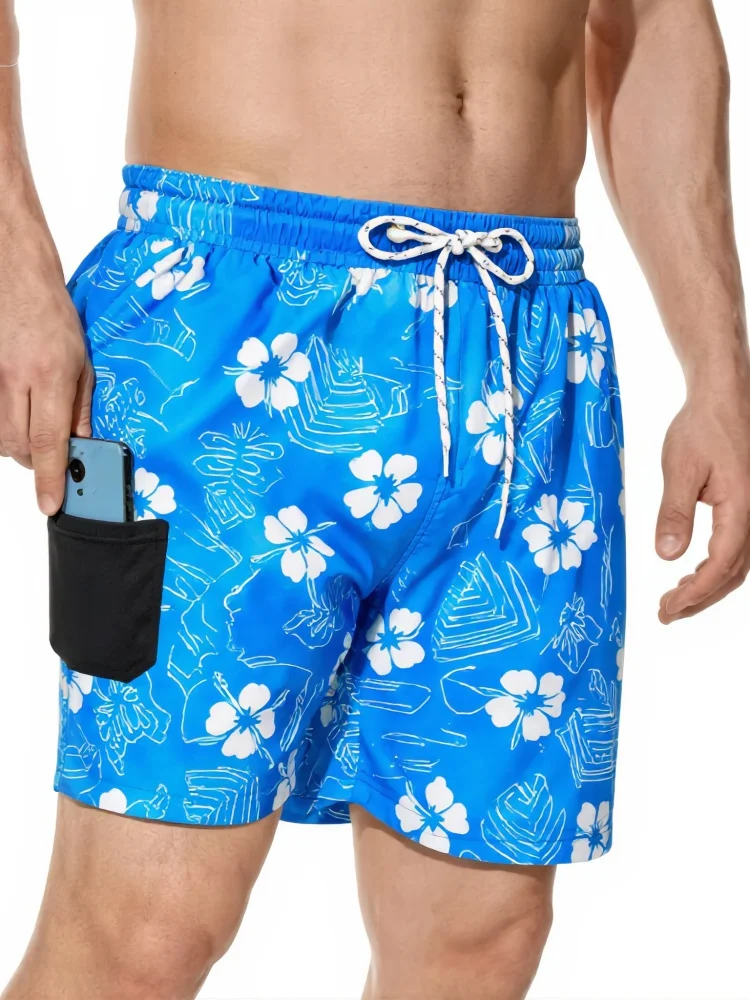 Mens Beach Shorts Hawaiian Tropical Floral Print Blue White Summer Vacation Holiday Casual Shorts
Mens Beach Shorts Hawaiian Tropical Floral Print Blue White Summer Vacation Holiday Casual Shorts