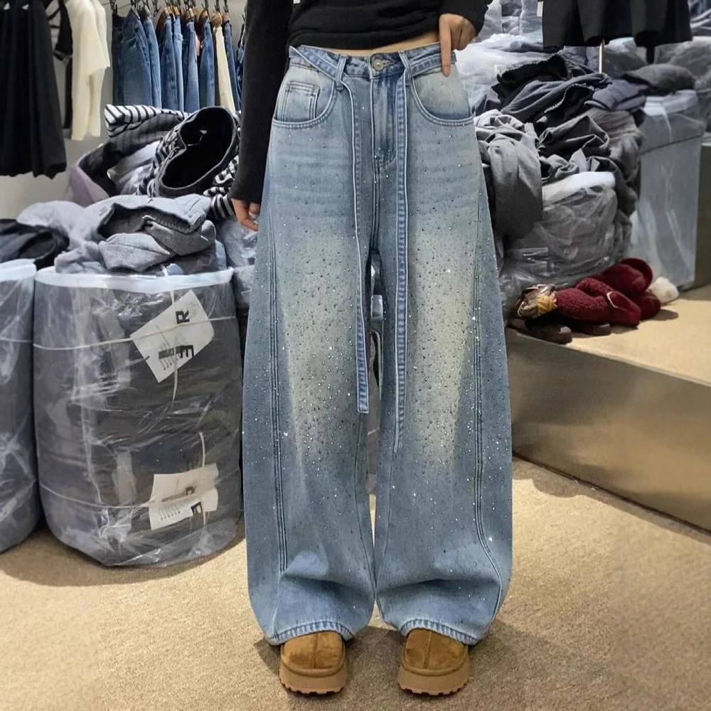 Vintage Design Hot Diamond Jeans Women's 2026 Spring Spice Girls Loose and Skinny Wide Leg Floor Pants
Vintage Design Hot Diamond Jeans Women's 2026 Spring Spice Girls Loose and Skinny Wide Leg Floor Pants