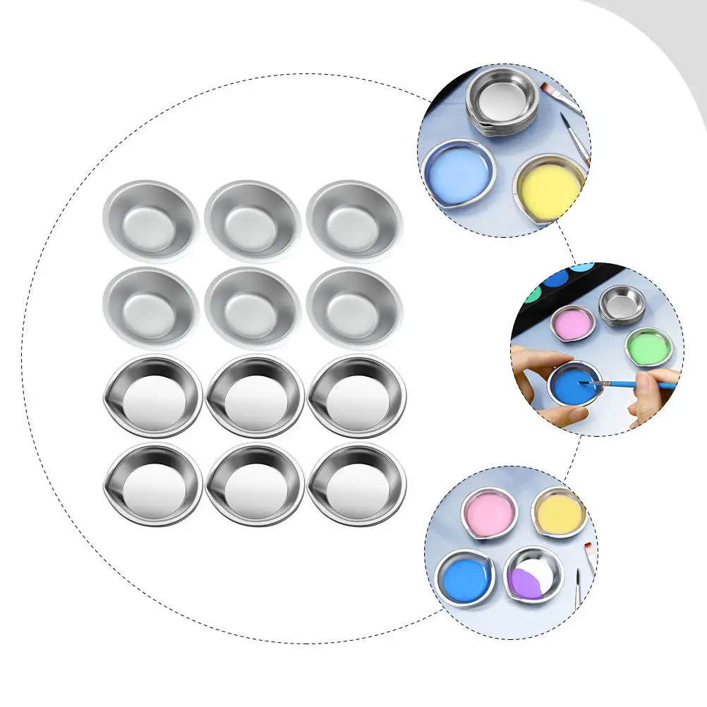 12Pcs Reusable Watercolor Tray Stainless Painting Plate Firm Non-Stick Surface Easy Cleaning Painting Accessory for School
12Pcs Reusable Watercolor Tray Stainless Painting Plate Firm Non-Stick Surface Easy Cleaning Painting Accessory for School