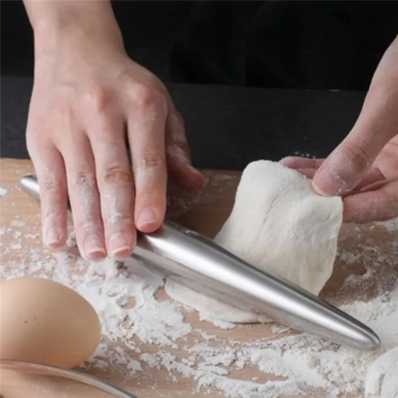 1Pc Stainless Steel Rolling Pin Kitchen Utensils Dough Roller Bake Pizza Noodles Cookie Dumplings Making Non-stick Baking Tool
1Pc Stainless Steel Rolling Pin Kitchen Utensils Dough Roller Bake Pizza Noodles Cookie Dumplings Making Non-stick Baking Tool