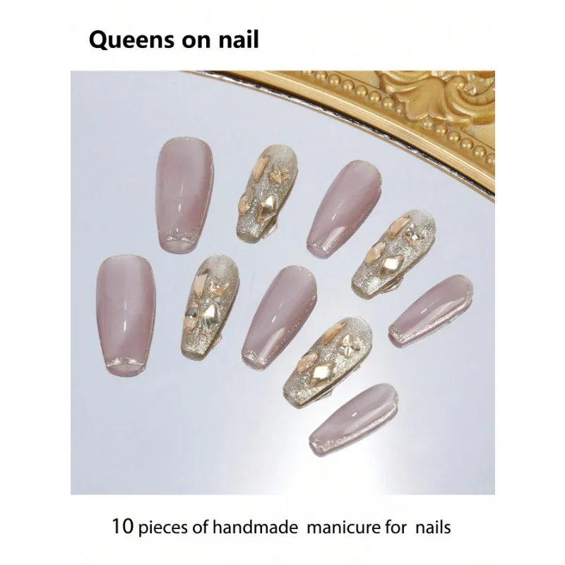 10 Pieces Handmade press on Nails Ballet Style Fake Nails/Gradient Cat Eye/Various Sparkling Diamonds/Stripes/Teen Girls
10 Pieces Handmade press on Nails Ballet Style Fake Nails/Gradient Cat Eye/Various Sparkling Diamonds/Stripes/Teen Girls