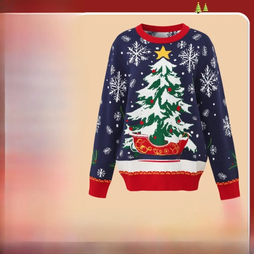 Women's Autumn Sweater Casual Christmas Tree Snowflake Jacquard Design European And American Style Winter Warm Top
Women's Autumn Sweater Casual Christmas Tree Snowflake Jacquard Design European And American Style Winter Warm Top