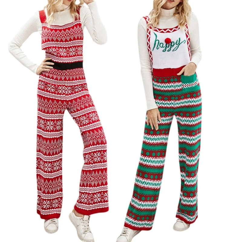 Womens Knitted Christmas Jumpsuits Fall Winter Warm Straight Long Pants Rompers with Pockets
Womens Knitted Christmas Jumpsuits Fall Winter Warm Straight Long Pants Rompers with Pockets