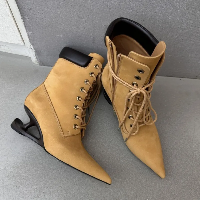 2026 New Womens Shoes Exquisite Pointed Tip High Heeled Boots for Woman Street Style Lace Ankle Boots Designer Shoes Botas Mujer
2026 New Womens Shoes Exquisite Pointed Tip High Heeled Boots for Woman Street Style Lace Ankle Boots Designer Shoes Botas Mujer