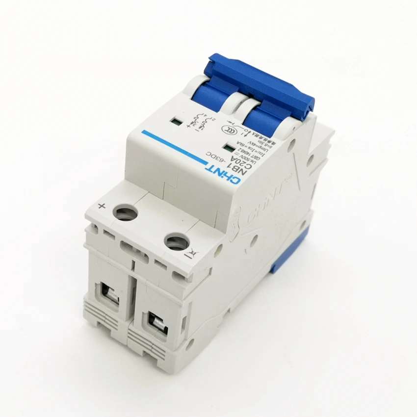 CHINT DC Circuit Breaker NB1-63DC 2P DC500V 6KA 10A 16A 20A 25A 32A 40A 50A 63A Mini DC Circuit Breaker
CHINT DC Circuit Breaker NB1-63DC 2P DC500V 6KA 10A 16A 20A 25A 32A 40A 50A 63A Mini DC Circuit Breaker
