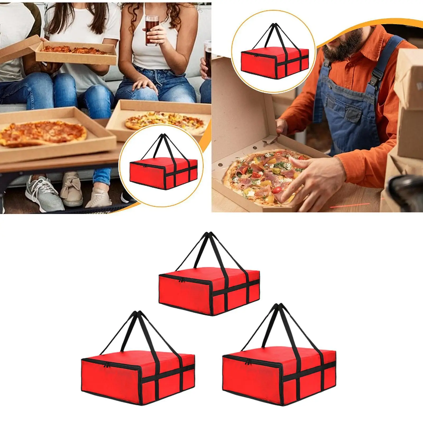 Sturdy Non Woven Food Bag for Pizza Delivery Insulated Thermal Carrier for Home Restaurant Use
Sturdy Non Woven Food Bag for Pizza Delivery Insulated Thermal Carrier for Home Restaurant Use
