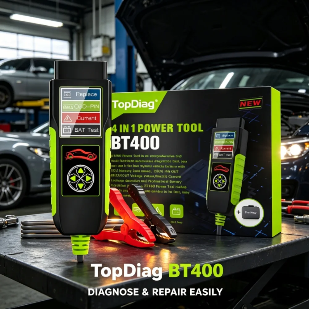 TopDiag BT400 4-in-1 Automotive Diagnostic Tool Professional Battery Analyzer 12V24V Voltage Leakage Test Electrical OBD Tool
TopDiag BT400 4-in-1 Automotive Diagnostic Tool Professional Battery Analyzer 12V24V Voltage Leakage Test Electrical OBD Tool