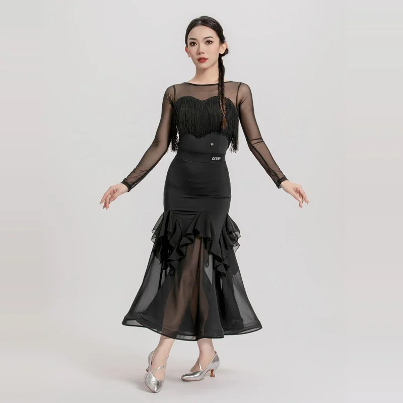 Adults Latin Dance Competition Dresses Women'S Ballroom Dance Costume Mesh Sleeves Latin Top Modern Dancing Skirt SL12899
Adults Latin Dance Competition Dresses Women'S Ballroom Dance Costume Mesh Sleeves Latin Top Modern Dancing Skirt SL12899