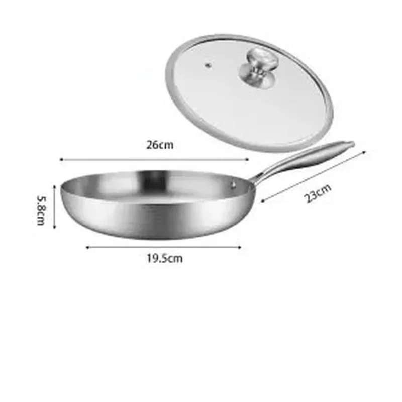 11Inch Frying Pan, 304 Stainless Steel 0.23MM Thick Wok Pan 5 Ply Steel Skillet,Professional Grade Pans for Cooking Cooking Pot
11Inch Frying Pan, 304 Stainless Steel 0.23MM Thick Wok Pan 5 Ply Steel Skillet,Professional Grade Pans for Cooking Cooking Pot
