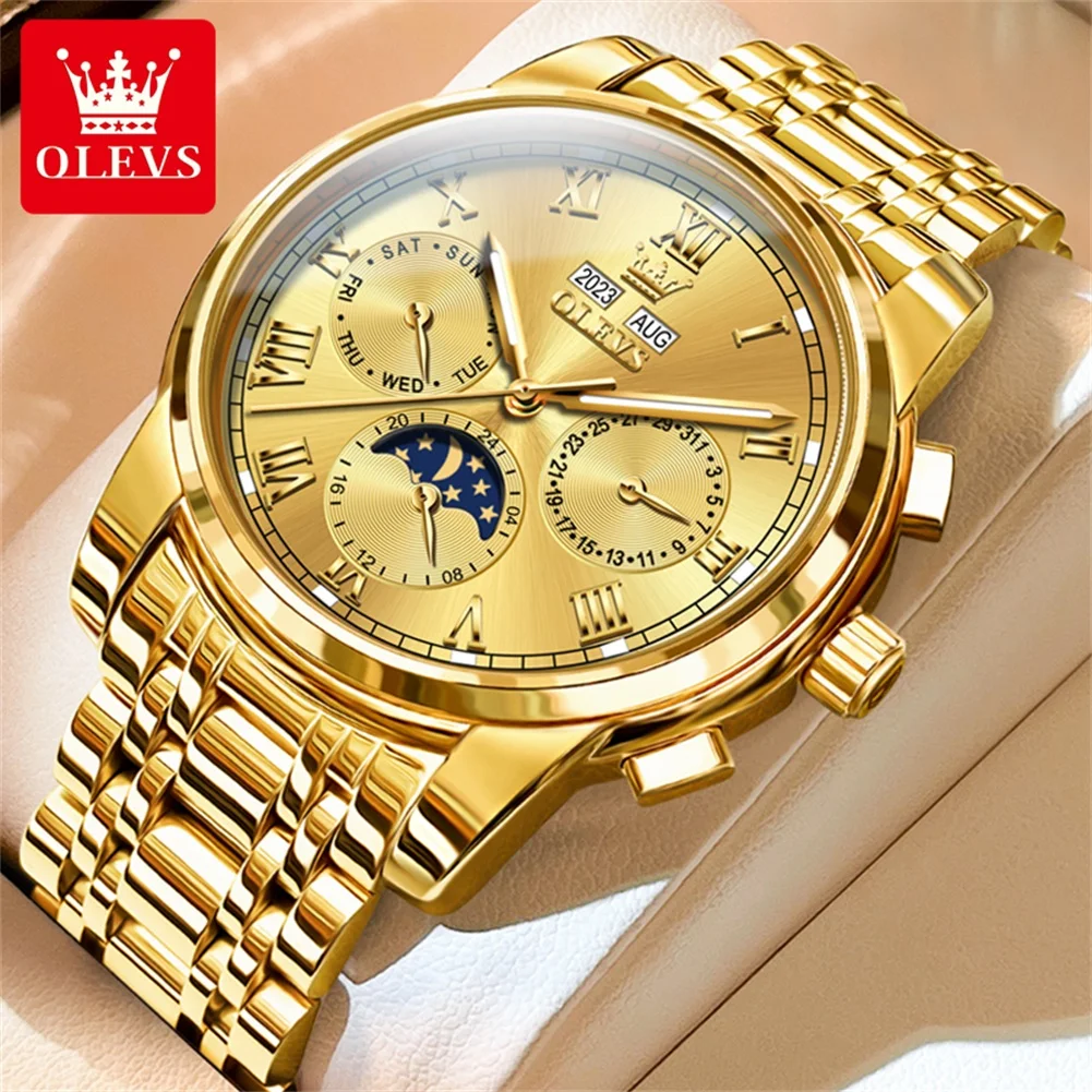 OLEVS 6692 Original Business Men's Wristwatch 24 Hour Moon Phase Dual Calendar Automatic Mechanical Watch for Men
OLEVS 6692 Original Business Men's Wristwatch 24 Hour Moon Phase Dual Calendar Automatic Mechanical Watch for Men
