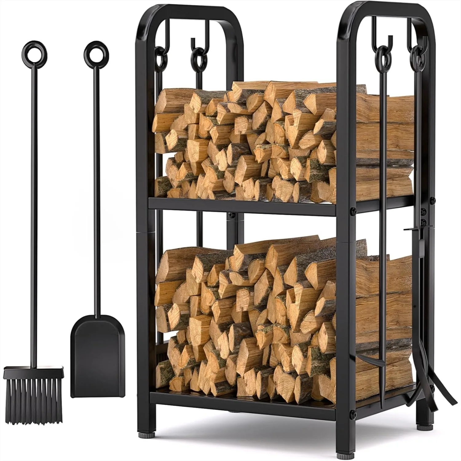 Firewood Rack Indoor, 2-Tier Log Holder with Fireplace Tools Set, Heavy Duty Steel for Fireplace, Fire Pit, Wood Stove Black
Firewood Rack Indoor, 2-Tier Log Holder with Fireplace Tools Set, Heavy Duty Steel for Fireplace, Fire Pit, Wood Stove Black