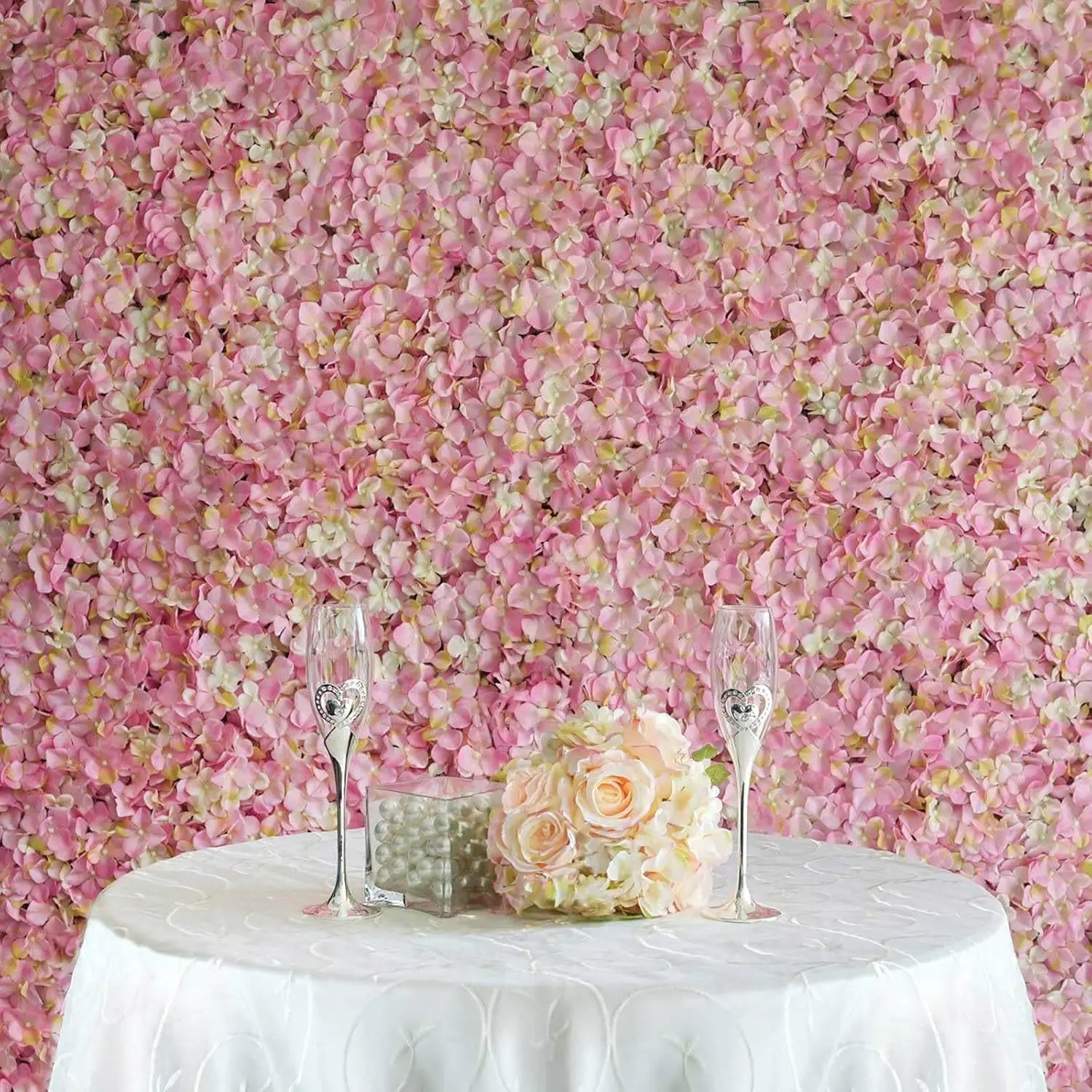 Hydrangea Flower Wall Mat Backdrop with UV Protection for Wedding Party Decoration, 4 Artificial Panels Pink Cream 11 Sq Ft
Hydrangea Flower Wall Mat Backdrop with UV Protection for Wedding Party Decoration, 4 Artificial Panels Pink Cream 11 Sq Ft