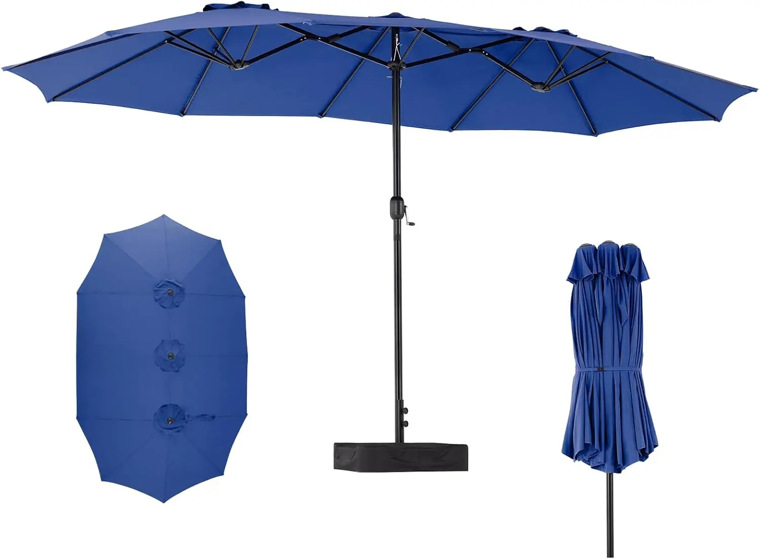 15FT Large Rectangle Patio Umbrella with Base, Outdoor Deck Backyard Market Blue
15FT Large Rectangle Patio Umbrella with Base, Outdoor Deck Backyard Market Blue