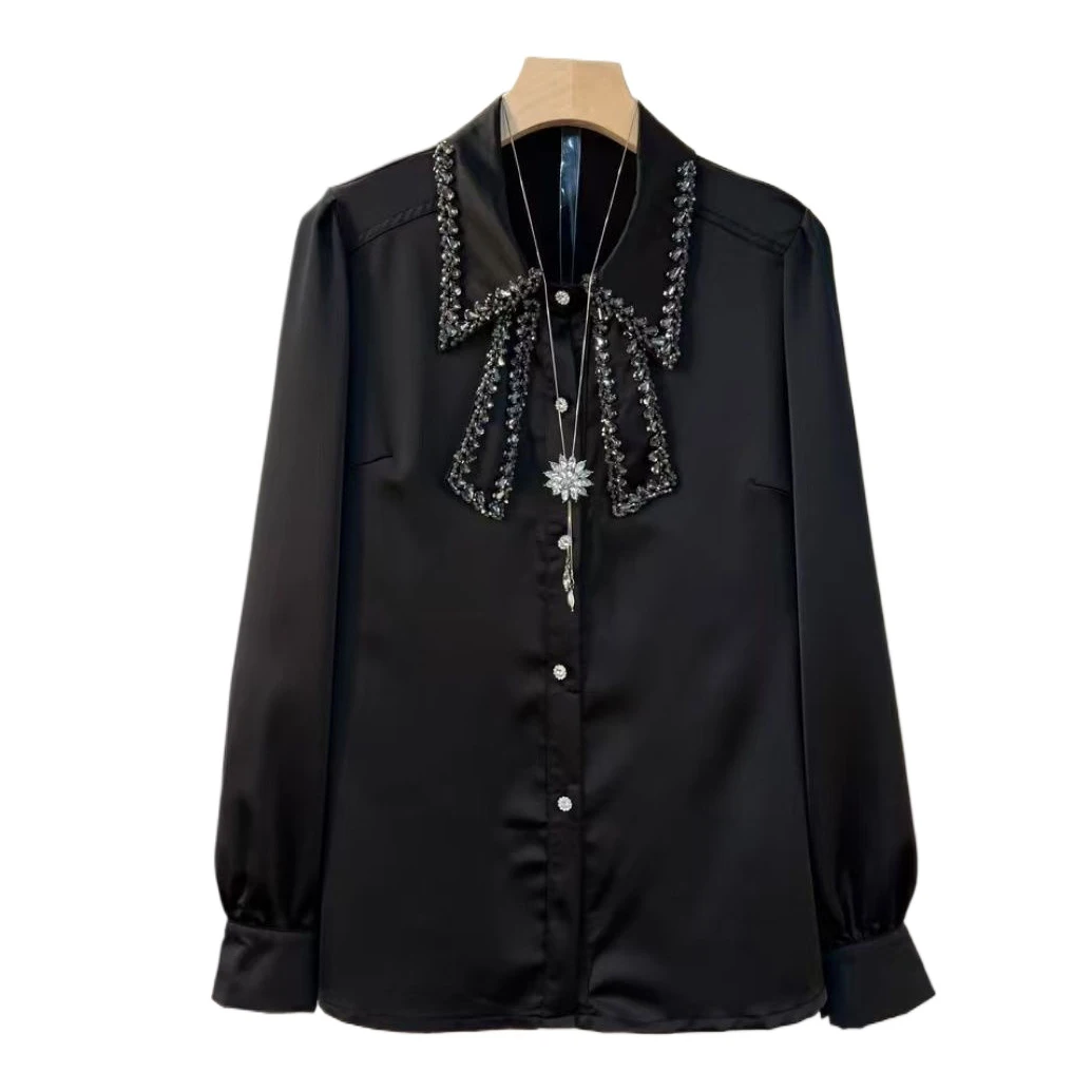 Women Shirt Slimming Stand Up Collar Bow Fashion Base Shirt 2026 New Women's Clothing
Women Shirt Slimming Stand Up Collar Bow Fashion Base Shirt 2026 New Women's Clothing