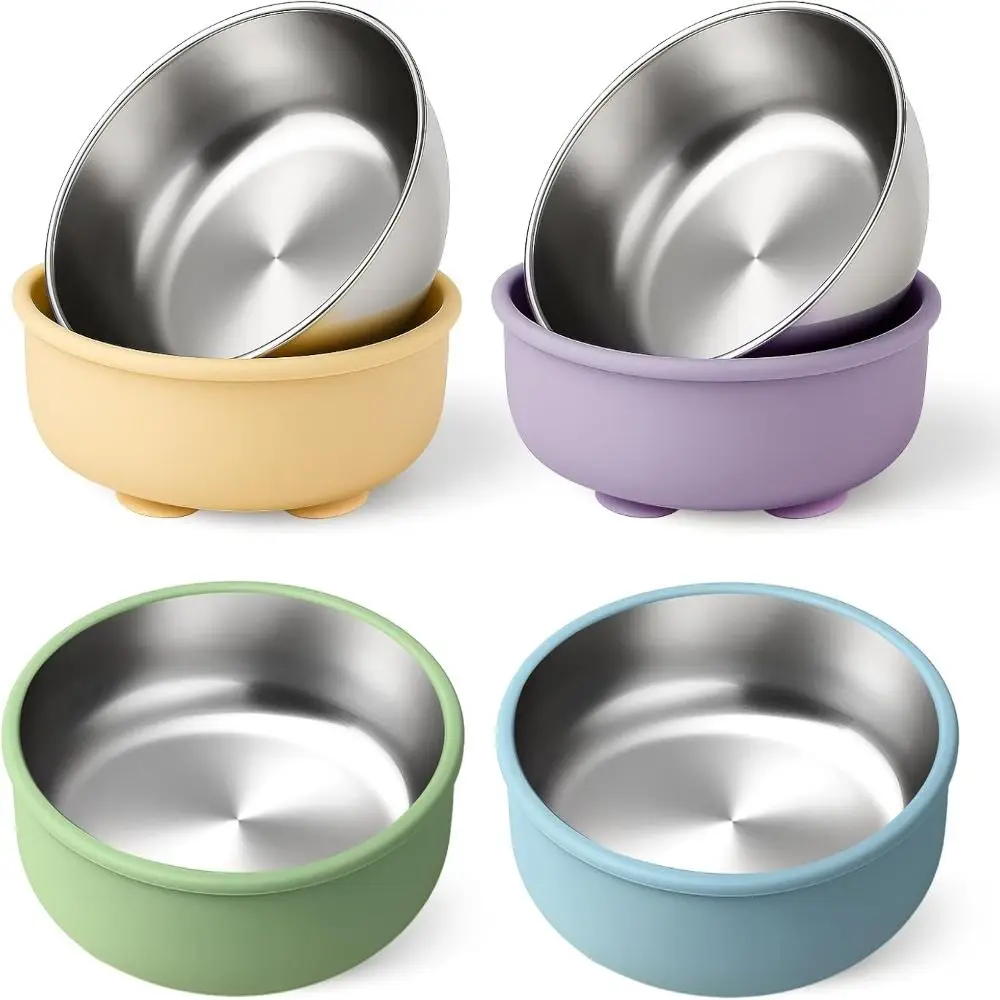 Silicone Baby Bowls 304 Stainless Steel with Removable Shell Baby Food Bowl Non-Slip Heat-Resistant Baby Plates for Food Feeding
Silicone Baby Bowls 304 Stainless Steel with Removable Shell Baby Food Bowl Non-Slip Heat-Resistant Baby Plates for Food Feeding