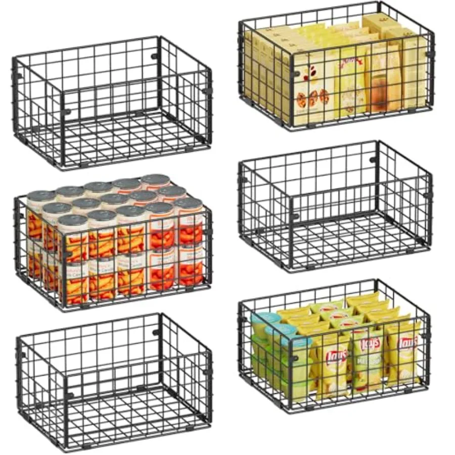 Metal Wire Basket Pantry Baskets Foldable Cabinet Organizers with Handles 12"x9"x", Food Storage Freezer Organizer Bins for Kit
Metal Wire Basket Pantry Baskets Foldable Cabinet Organizers with Handles 12"x9"x", Food Storage Freezer Organizer Bins for Kit