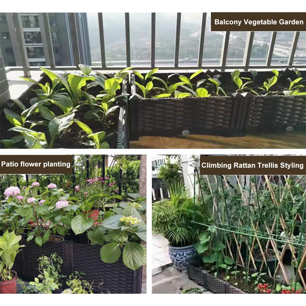 Elevated Plastic Raised Garden Bed Planter Above Ground Flower Vegetable Standing Box W/Drainage Holes Garden Box for Garden
Elevated Plastic Raised Garden Bed Planter Above Ground Flower Vegetable Standing Box W/Drainage Holes Garden Box for Garden