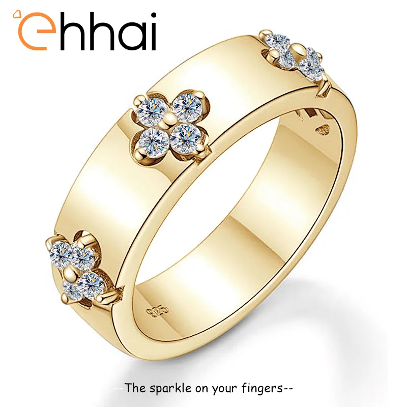 Ehhai GRA Certified Moissanite Four-leaf Clover Wide Rings for Women Men S925 Sterling Silver Flower Bands Wedding Jewelry Gifts
Ehhai GRA Certified Moissanite Four-leaf Clover Wide Rings for Women Men S925 Sterling Silver Flower Bands Wedding Jewelry Gifts