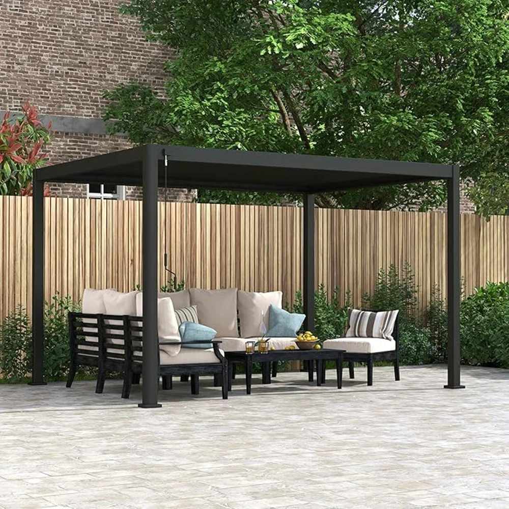 Electric Louvered Pergola Aluminum Remote Control Outdoor Patio Cover with Integrated LED Lighting Waterproof Roof System
Electric Louvered Pergola Aluminum Remote Control Outdoor Patio Cover with Integrated LED Lighting Waterproof Roof System