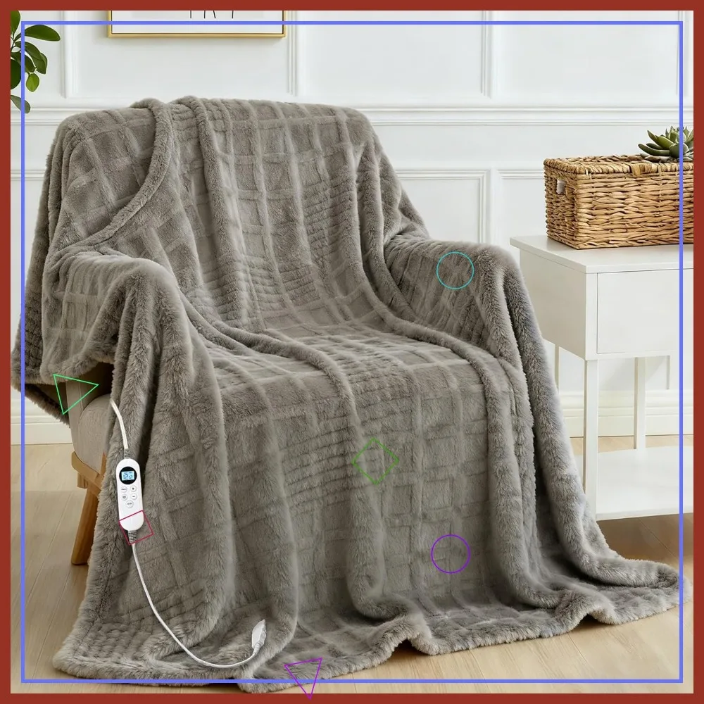 Одеяло с электрическим подогревом, 12 уровнями нагрева и таймером, защита от перегрева для домашнего офиса, дивана - светло-серый 50x60
Одеяло с электрическим подогревом, 12 уровнями нагрева и таймером, защита от перегрева для домашнего офиса, дивана - светло-серый 50x60