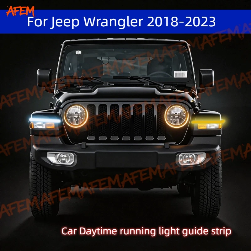 Car DRL Daytime Running Light Start Scan Style Sequential Flowing Turn Signal Light Ultra-Thin LED For Jeep Wrangler 2018-2023
Car DRL Daytime Running Light Start Scan Style Sequential Flowing Turn Signal Light Ultra-Thin LED For Jeep Wrangler 2018-2023