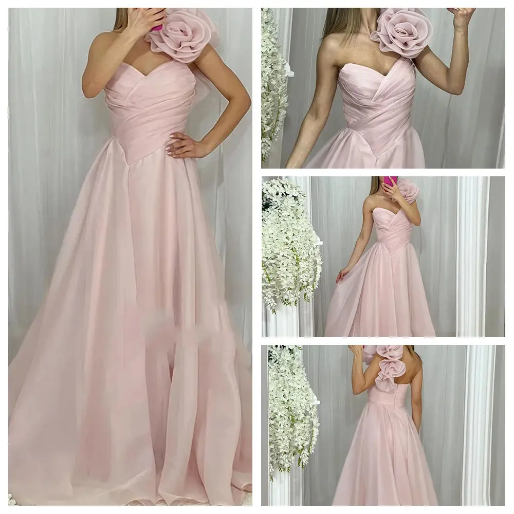 Customized A-line Evening Dresses Floor-length One-shoulder Sleeveless Prom Gown Fashion Flowers Pleat Simple Draped Party Gown 
Customized A-line Evening Dresses Floor-length One-shoulder Sleeveless Prom Gown Fashion Flowers Pleat Simple Draped Party Gown