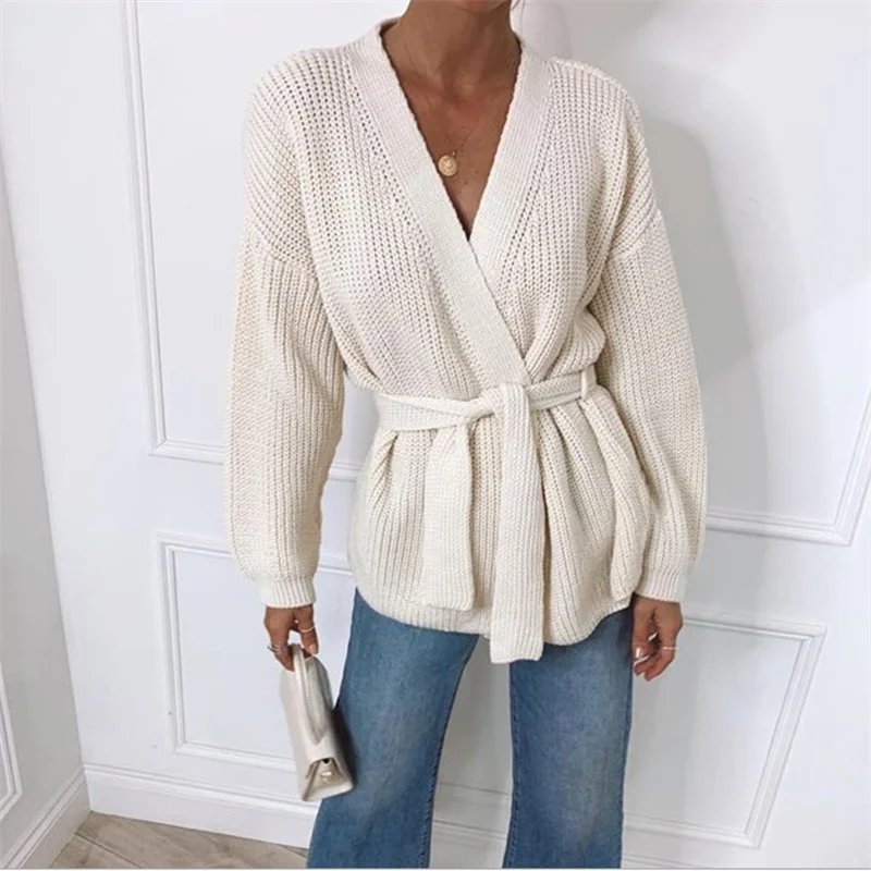 Long Sleeve Cardigan Sweater Women Top, Sexy Lace Up Belt Sweater Coat, Autumn Winter Fashion Casual Loose Female Jackets
Long Sleeve Cardigan Sweater Women Top, Sexy Lace Up Belt Sweater Coat, Autumn Winter Fashion Casual Loose Female Jackets