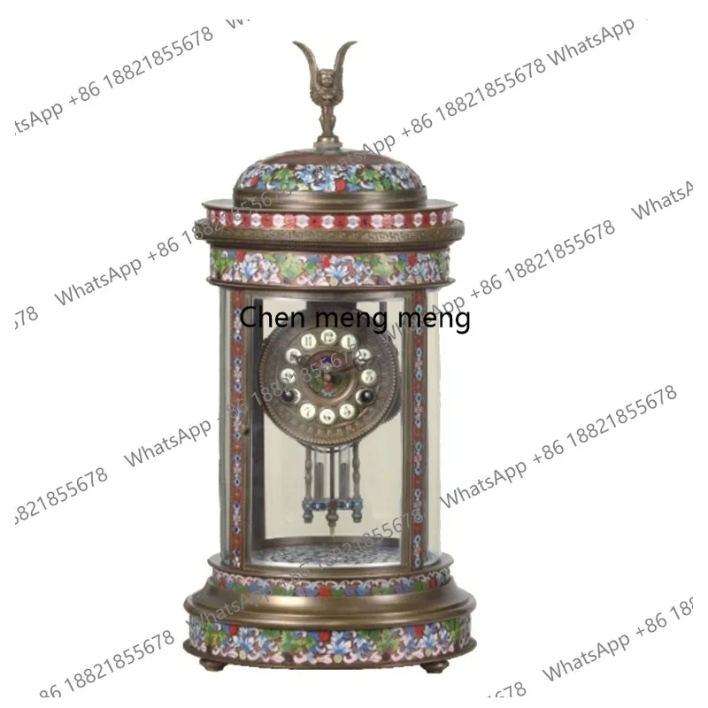 Pavilion Antique French 15-Day Brass Floral Color Decoration Thai Blue Enamel Table/Desk Clock Key Winding
Pavilion Antique French 15-Day Brass Floral Color Decoration Thai Blue Enamel Table/Desk Clock Key Winding